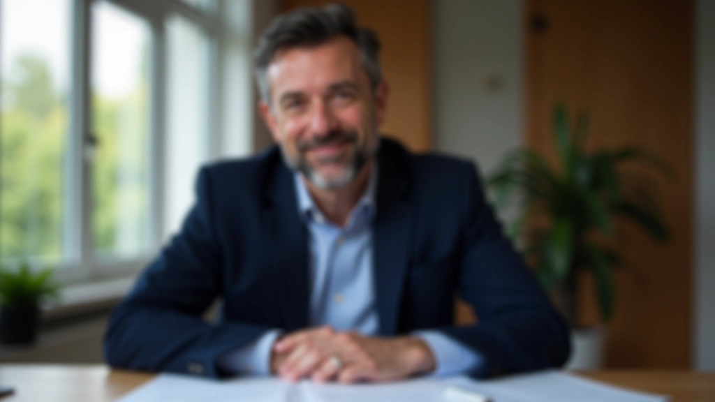 Anwalt oder Berater sitzt am Schreibtisch und erklärt Nebenkostenabrechnung