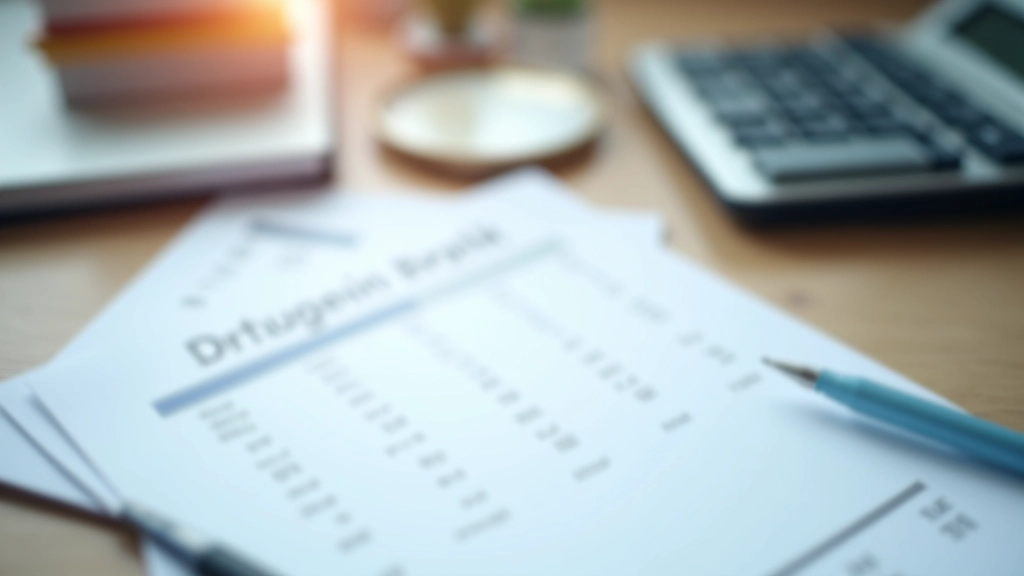 Schreibtisch mit Taschenrechner, Stift und Nebenkostenabrechnung mit Markierungen