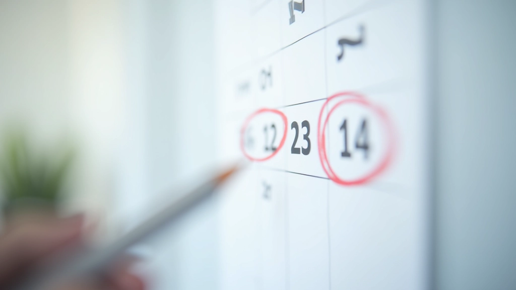 Wandkalender mit markiertem Stichtag für Widerspruchsfrist bei Nebenkostenabrechnung