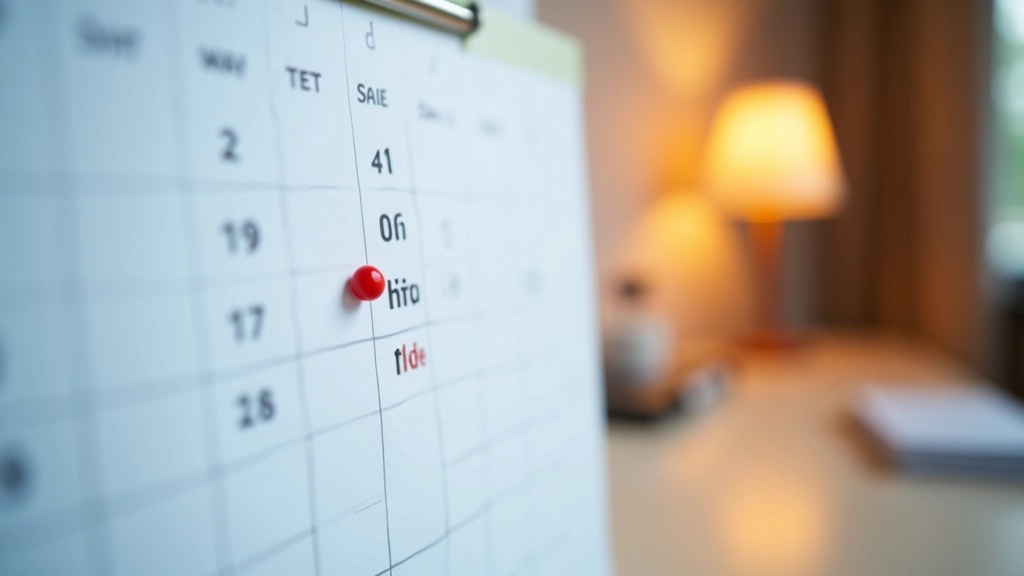 Kalender mit markiertem Widerspruchsfrist-Datum und rotem Stift