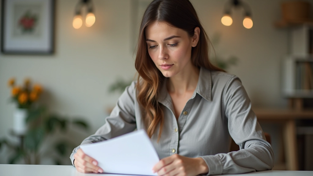 Person hält Nebenkostenabrechnung in der Hand und überprüft das Dokument aufmerksam
